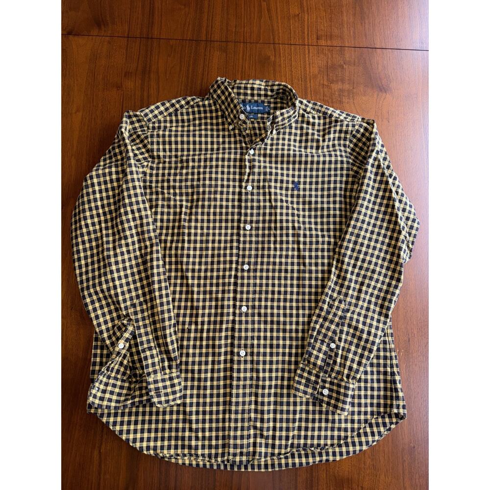 Polo Ralph Lauren Men's Classic Fit Yellow Plaid Button Down - Size L